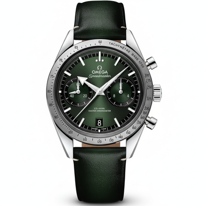 Speedmaster '57 Green 40.5mm läderrem