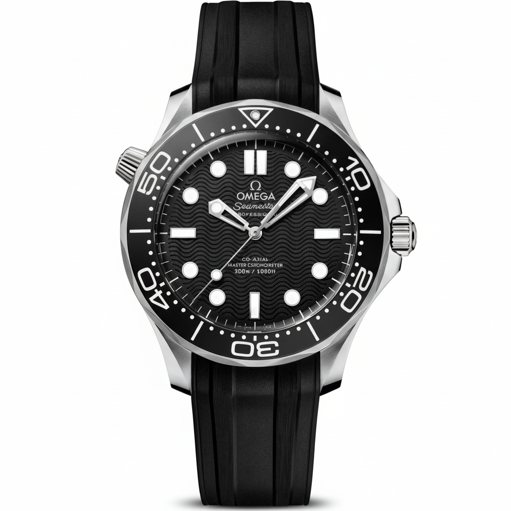 Seamaster Diver 300M 42mm Rubber Strap – Black & White